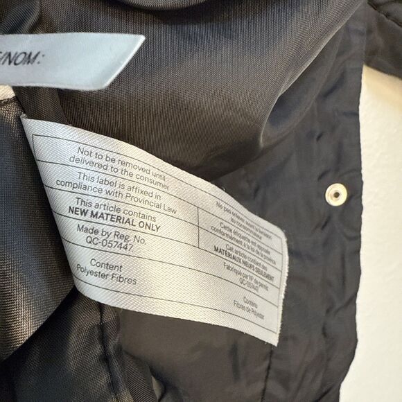 H&M Black Quilted Lightweight Jacket Women Size 14 Snap Buttons Pockets Lined - Picture 6 of 9